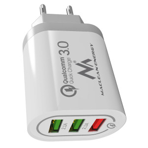 Maclean Energy nabíjačka QC 3.0  MCE479 B - biela Qualcomm Quick Charge 3,6-6V / 3A, 6-9V / 2A, 9-12V / 1,5A
