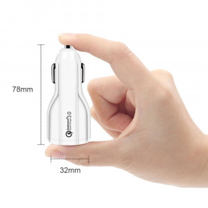 Maclean Energy nabíjačka do auta QC 3.0  MCE478 B - biela Qualcomm Quick Charge QC 3.0 - 5V / 3A, 9V / 1,8A, 12V / 1,6A
